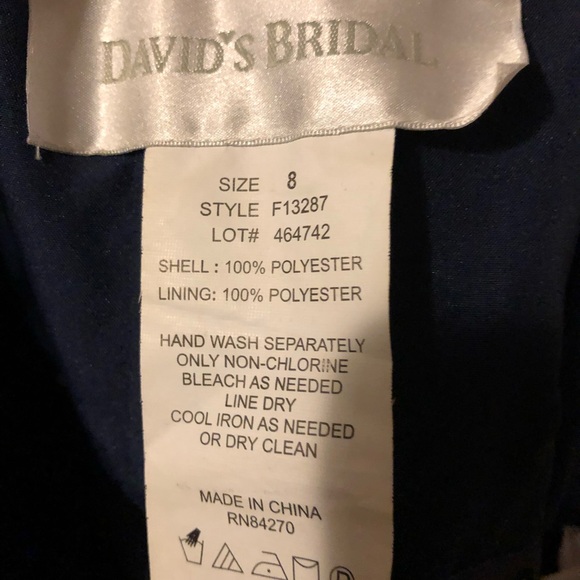 David’s Bridal Navy Blue Bridesmaid Gown - Picture 4 of 4
